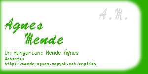 agnes mende business card
