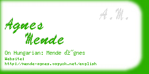 agnes mende business card